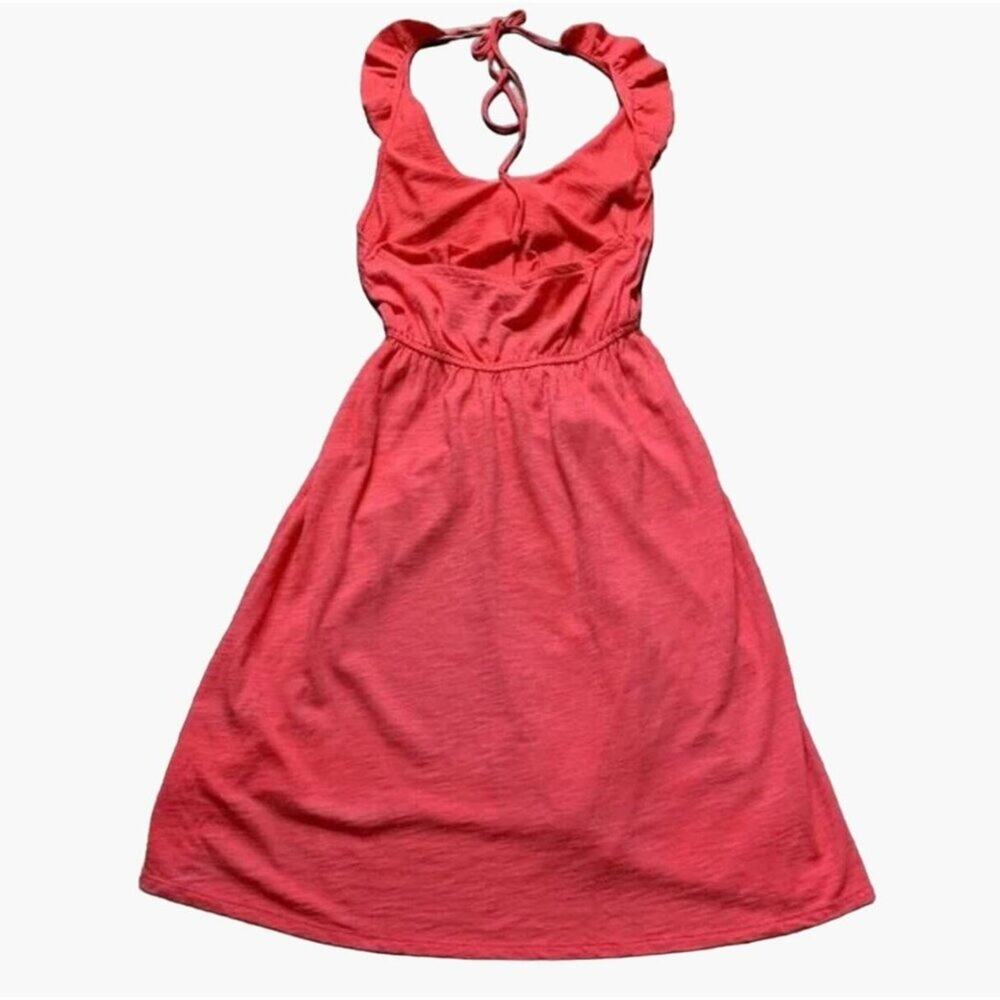 90's vibes Express Women's Size Small Pink Ruffle Halter Dress New without Tags